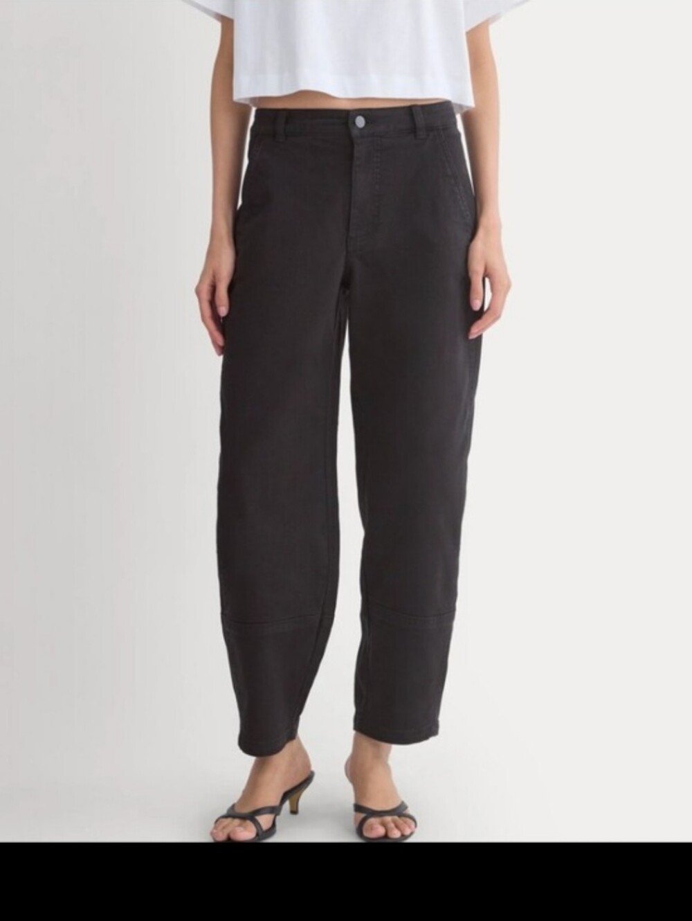 Barrel Jeans  High Rise Light Black By Everlane TALL 10L Cropped Style